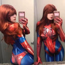 Fantasia Mulher Aranha Traje Mary Jane Cosplay Feminino Luxo Profissional