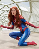 Fantasia Mulher Aranha Traje Mary Jane Cosplay Feminino Luxo Profissional