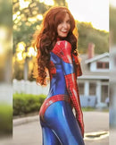 Fantasia Mulher Aranha Traje Mary Jane Cosplay Feminino Luxo Profissional
