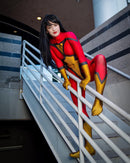 Fantasia Feminina Mulher-Aranha Jessica Drew Cosplay Traje Luxo Profissional