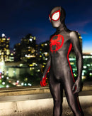 Fantasia Cosplay Miles Morales Aranhaverso Filme 2 Traje Luxo com Lentes