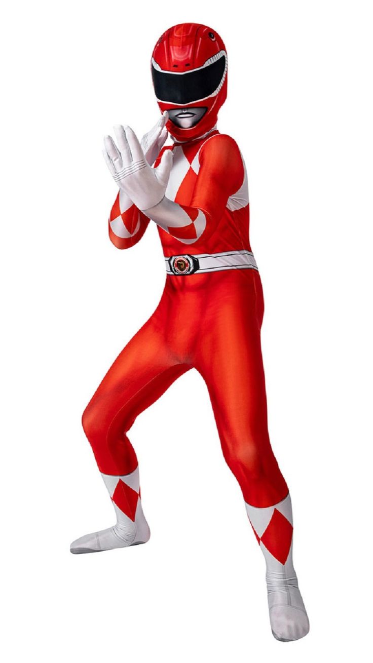 Fantasia Infantil Power Rangers Vermelho Clássico Cosplay Traje Crianças