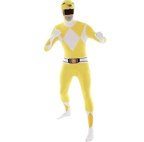 Fantasia Power Rangers Azul Clássico Adulto Cosplay Traje Eventos e Festas