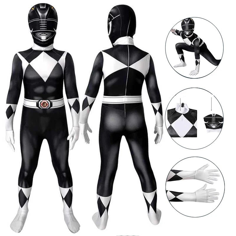 Fantasia Infantil Power Rangers Vermelho Clássico Cosplay Traje Crianças
