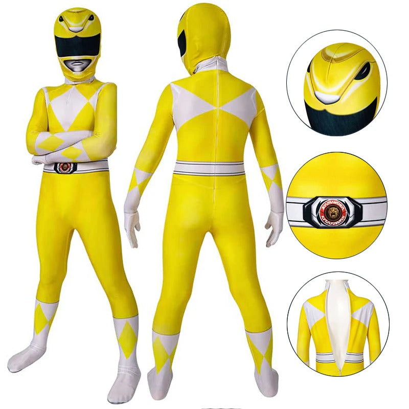 Fantasia Infantil Power Rangers Vermelho Clássico Cosplay Traje Crianças