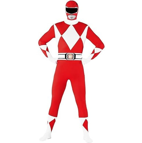 Fantasia Power Rangers Amarela Clássico Adulto Cosplay Traje Eventos e Festas