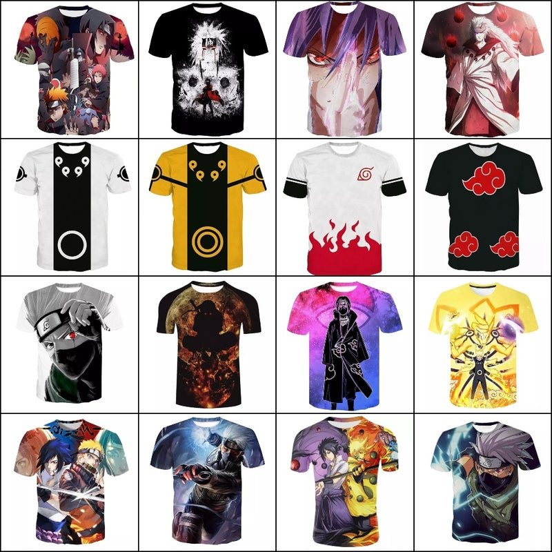 Camisa Camiseta Kakashi Batalha Impressão 3D Anime Naruto Shippuden