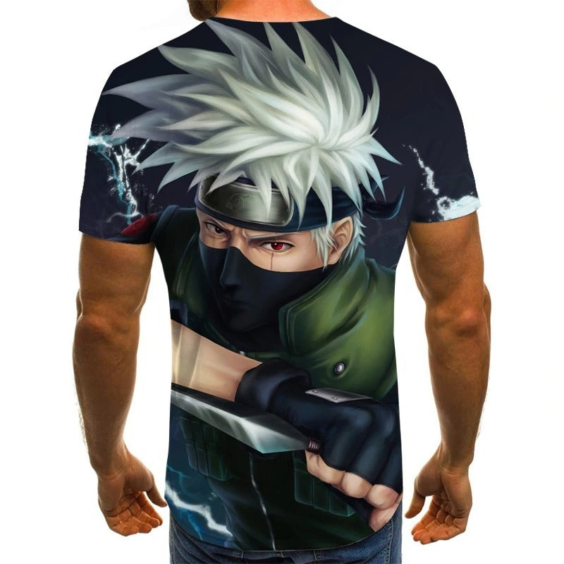Camisa Camiseta Hatake Kakashi Impressão 3D Anime Naruto Shippuden