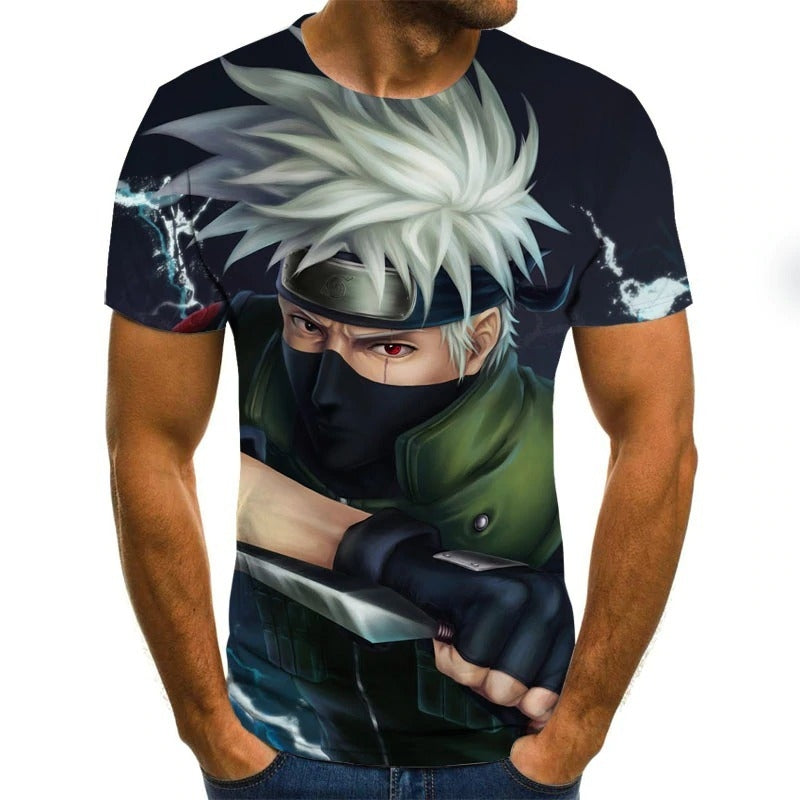 Camisa Camiseta Hatake Kakashi Impressão 3D Anime Naruto Shippuden