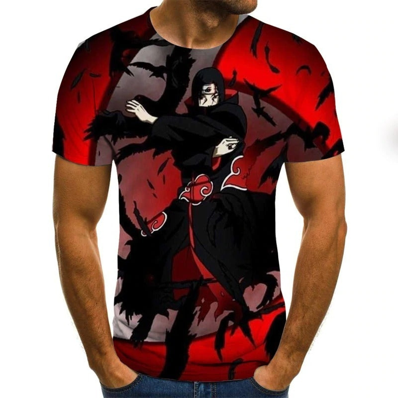 Camisa Camiseta Itachi Genjutsu Impressão 3D Anime Naruto Shippuden