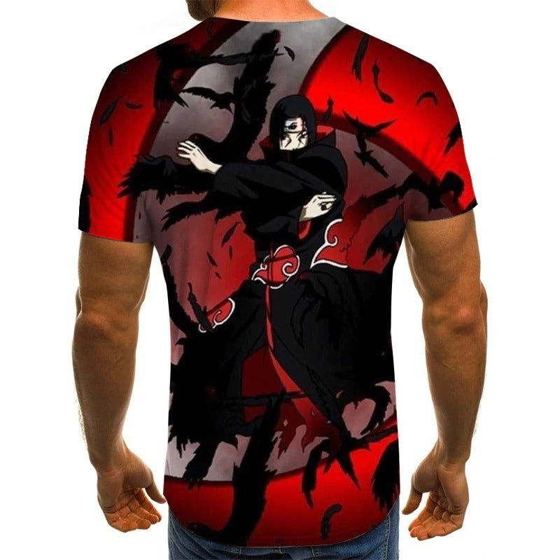 Camisa Camiseta Itachi Genjutsu Impressão 3D Anime Naruto Shippuden