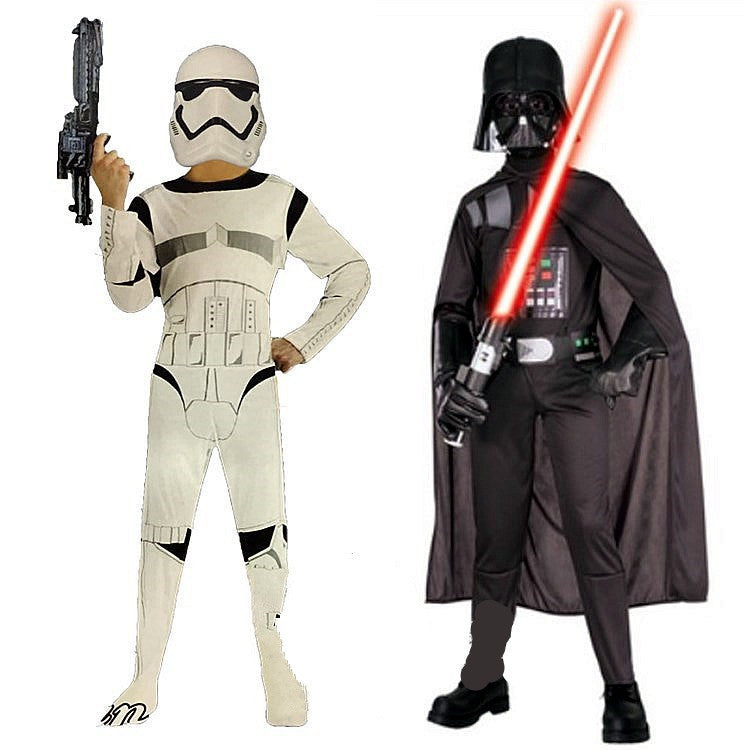 Fantasia Infantil Darth Vader Star Wars Com Enchimento Músculos Crianças Top