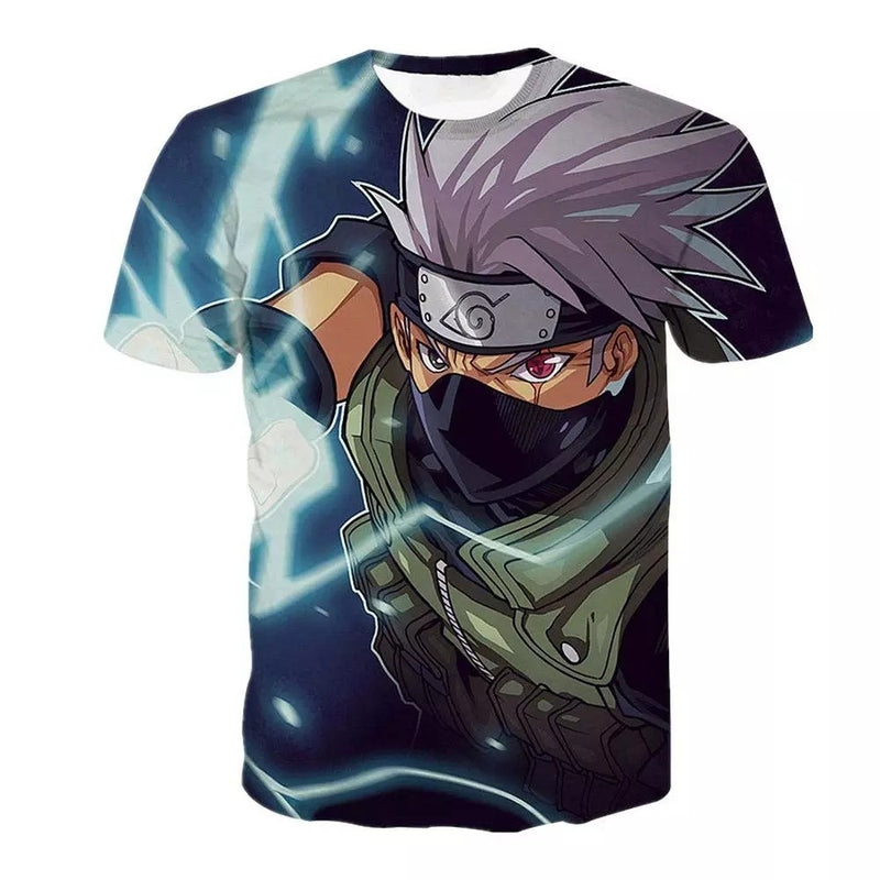 Camisa Camiseta Kakashi Sensei Impressão 3D Anime Naruto Shippuden