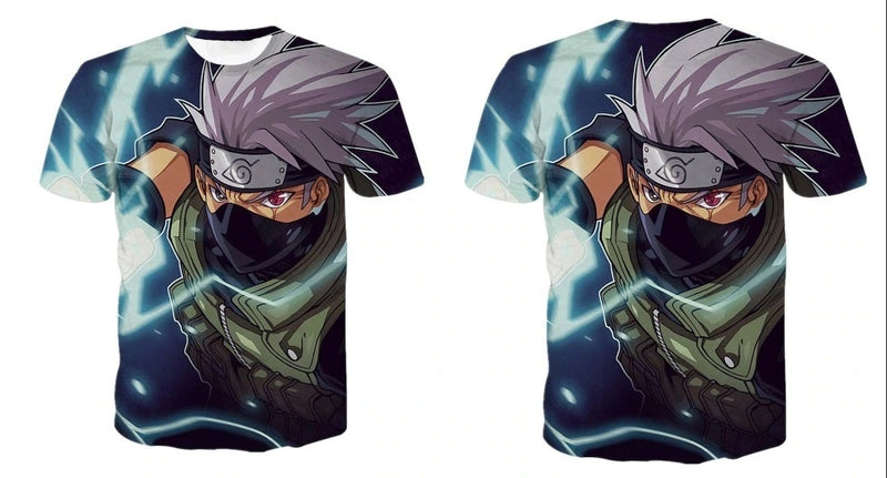 Camisa Camiseta Kakashi Sensei Impressão 3D Anime Naruto Shippuden