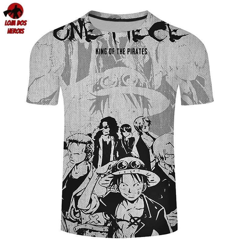 Camisa Camiseta Impressão 3D Full One Piece Anime King Of The Pirates