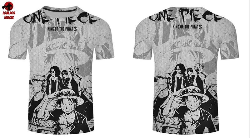 Camisa Camiseta Impressão 3D Full One Piece Anime King Of The Pirates