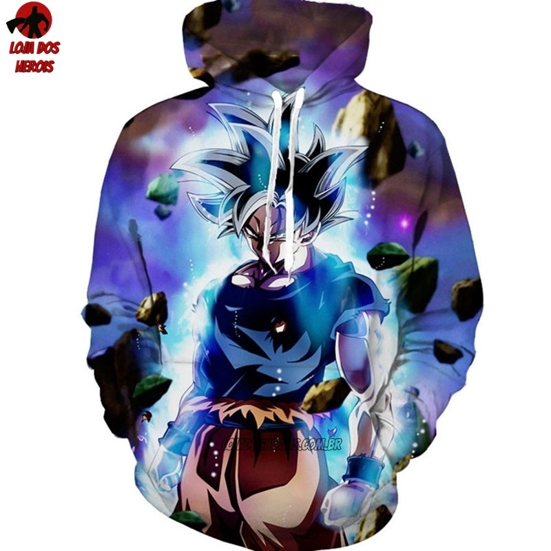 Blusa Jaqueta 3D Anime Dragon Ball Super Goku Touca
