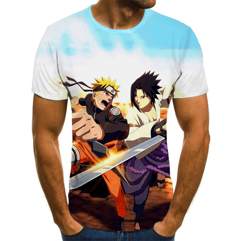 Camisa Camiseta Naruto e Sasuke Naruto Shippuden Anime Impressão 3D Full