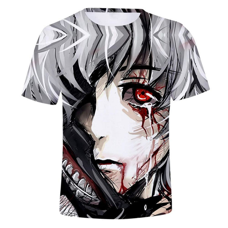 Camisa Camiseta Impressão 3D Tokyo Ghoul - Kaneki Lágrimas Anime