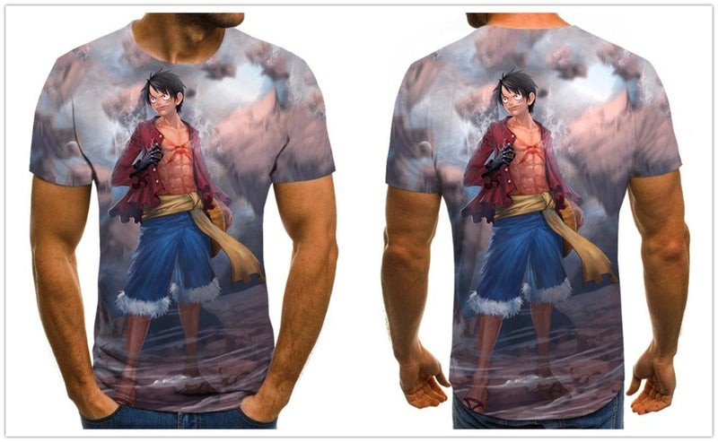 Camisa Camiseta Luffy Haki One Piece Anime Impressão 3D Full