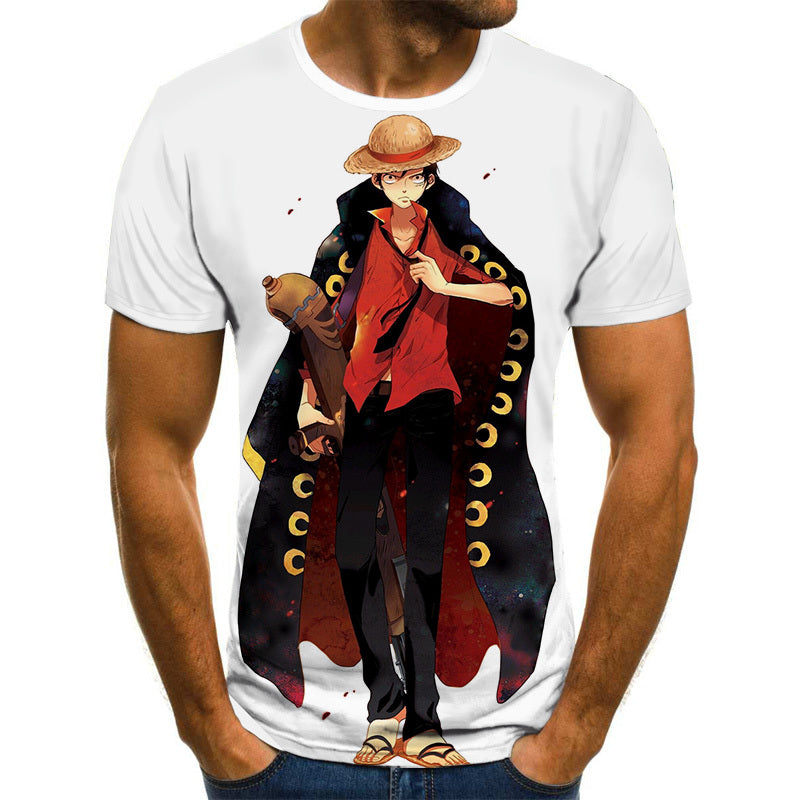 Camisa Camiseta Luffy Rei Dos Piratas One Piece Anime Impressão 3D Full