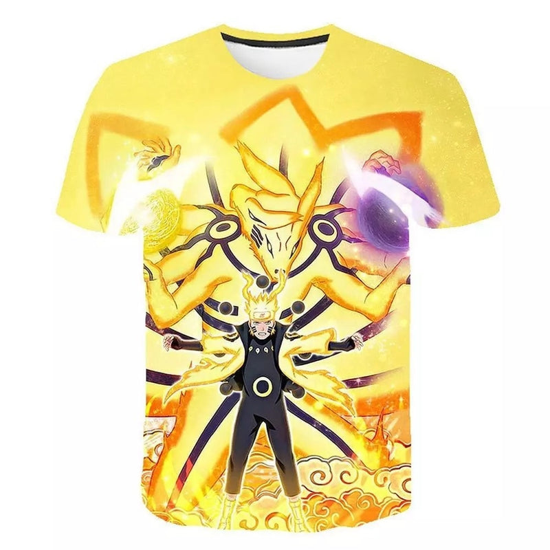 Camisa Camiseta Naruto e Kurama Impressão 3D Anime Naruto Shippuden
