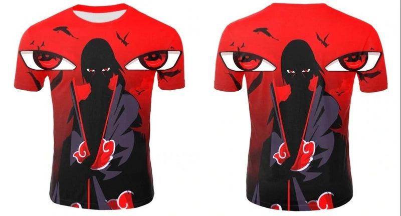 Camisa Camiseta Itachi Akatsuki Impressão 3D Anime Naruto Shippuden