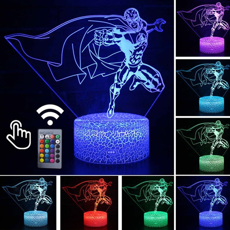 Luminária Abajur LED Herói Dc Multicolorido Lanterna 3D Decorativo