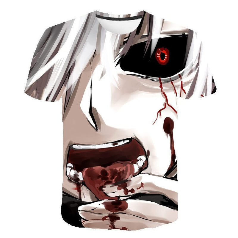 Camisa Camiseta Impressão 3D Tokyo Ghoul - Kaneki Forma Ghoul Anime