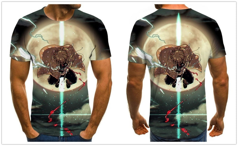 Camisa Camiseta Zenitsu Poderes Demon Slayer Anime Impressão 3D Full