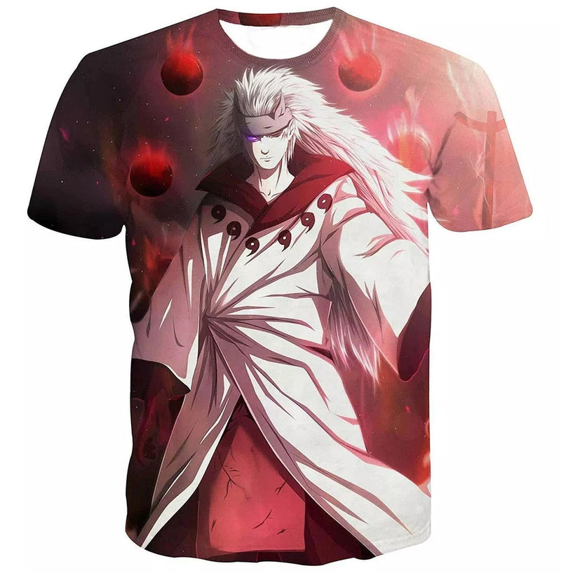 Camisa Camiseta Madara Uchiha Impressão 3D Anime Naruto Shippuden