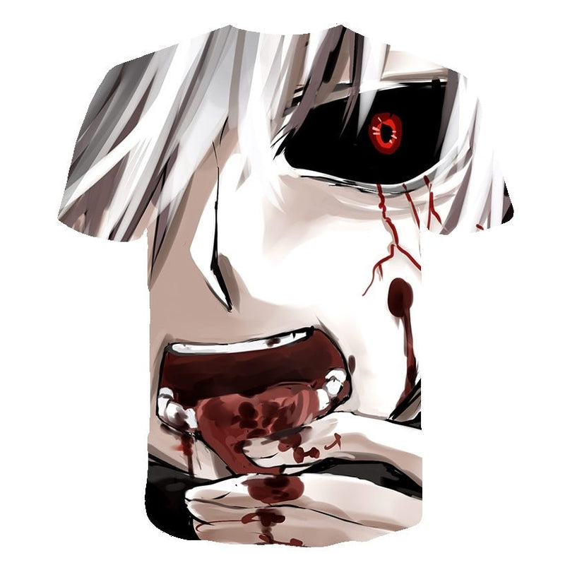 Camisa Camiseta Impressão 3D Tokyo Ghoul - Kaneki Forma Ghoul Anime