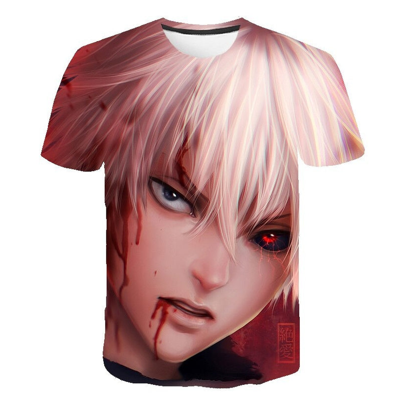 Camisa Camiseta Impressão 3D Tokyo Ghoul Re - Kaneki Pós Batalha Anime