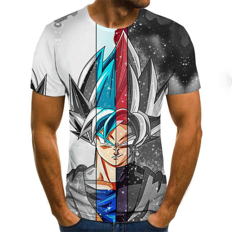 Camisa Camiseta Goku Faces Dragon Ball Super Anime Impressão 3D Full