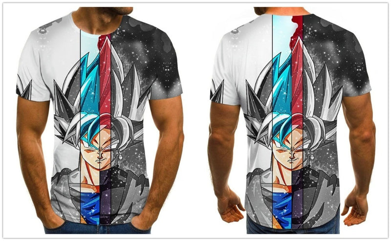 Camisa Camiseta Goku Faces Dragon Ball Super Anime Impressão 3D Full