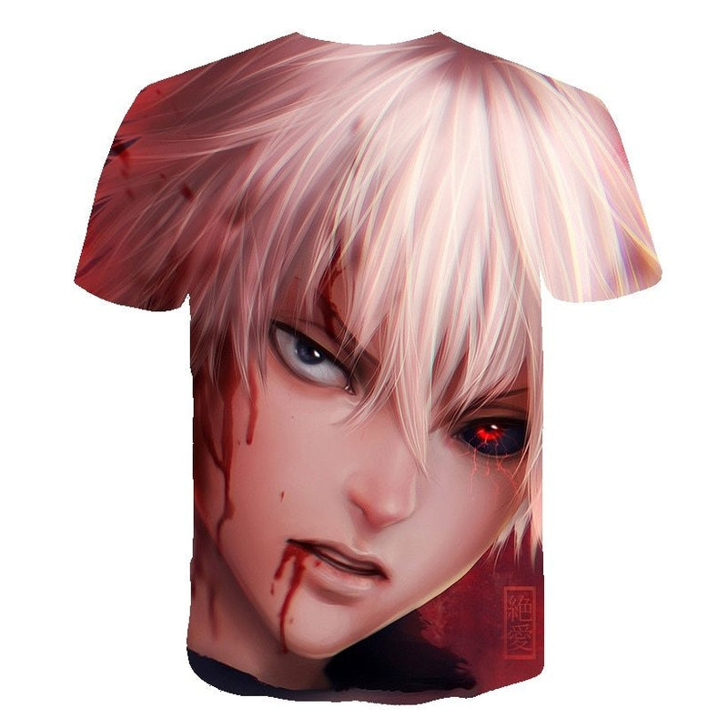 Camisa Camiseta Impressão 3D Tokyo Ghoul Re - Kaneki Pós Batalha Anime