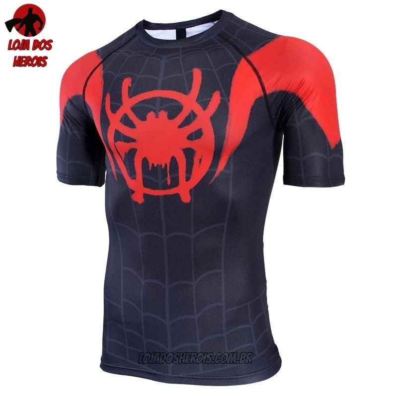 Camisa/Camiseta Hash Guard Homem Aranha No Aranhaverso - Miles Morales Compressão