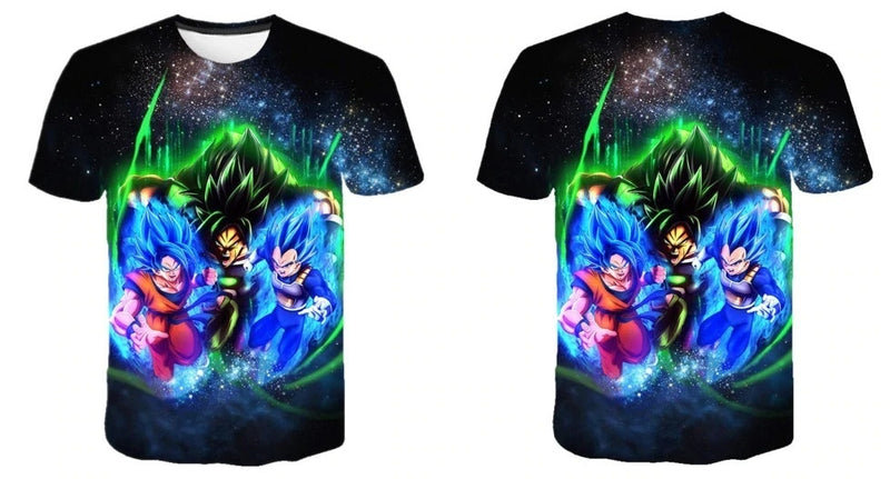 Camisa Camiseta Impressão 3D Goku e Vegeta Filme Dragon Ball Super Estilo Clássico