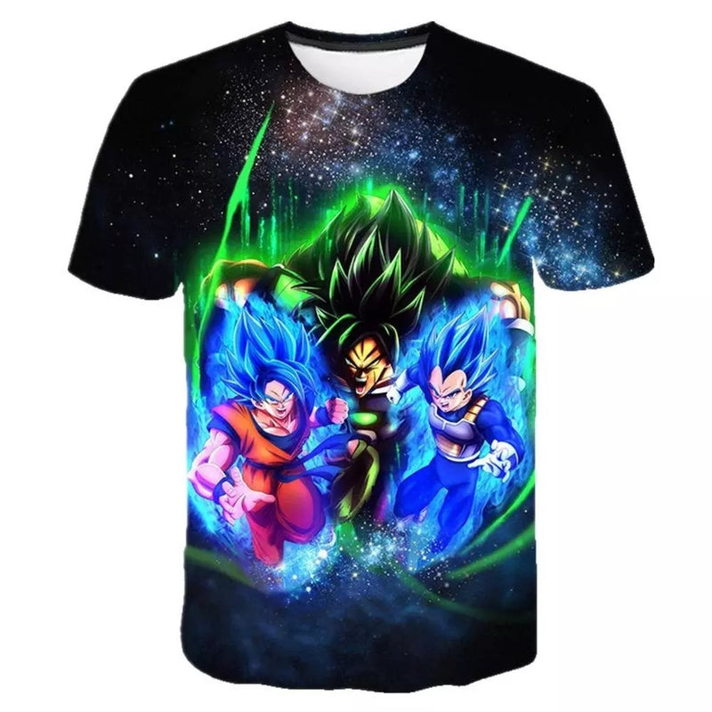 Camisa Camiseta Impressão 3D Goku e Vegeta Filme Dragon Ball Super Estilo Clássico