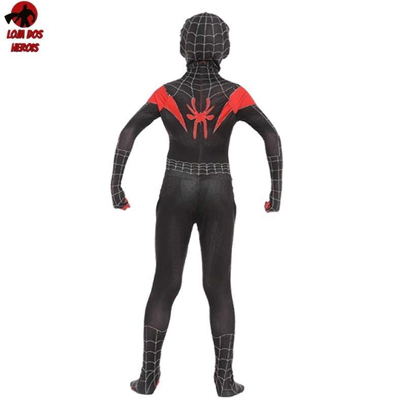 Fantasia Infantil Cosplay Heróis Homem Aranha Miles Morales Aranhaverso