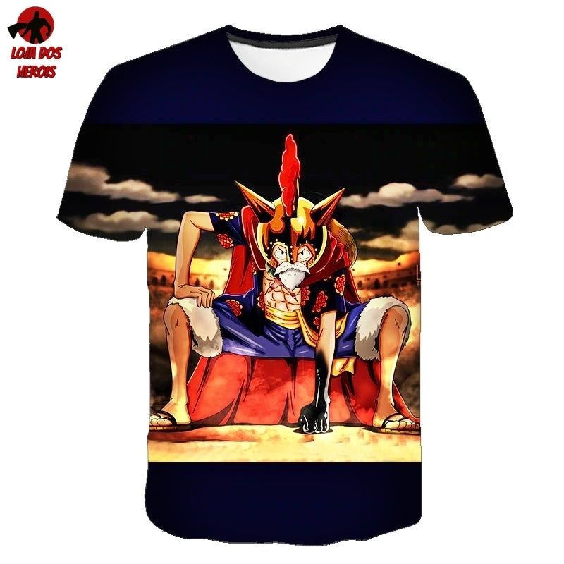 Camisa Camiseta Impressão 3D Full One Piece Anime Luffy Disfarce