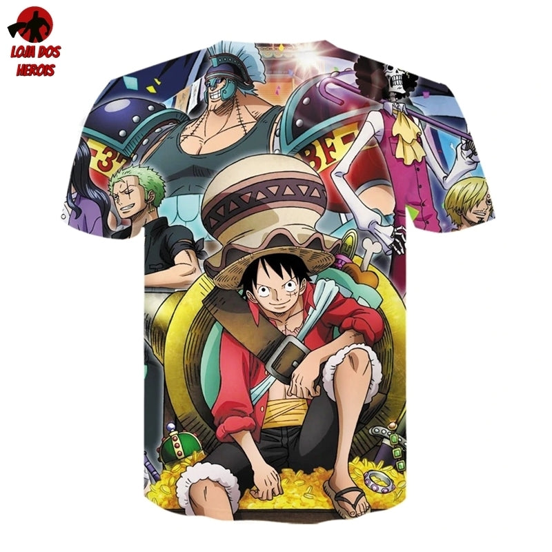 Camisa Camiseta Impressão 3D Full One Piece Anime Irmãos