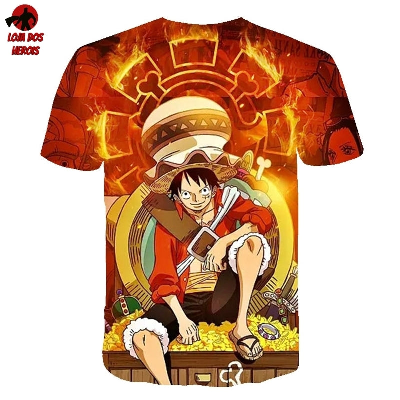 Camisa Camiseta Impressão 3D Full One Piece Anime Stampede Personagens