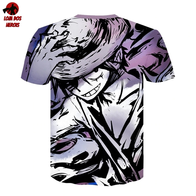 Camiseta T-shirt Anime One Piece Luffy - Branco