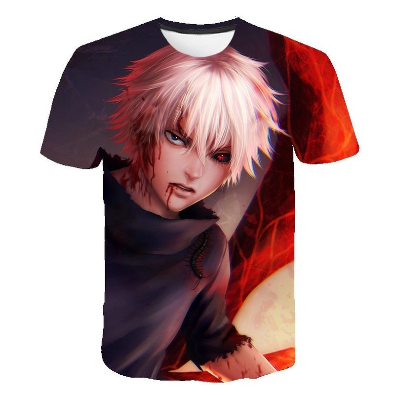 Camisa Camiseta Impressão 3D Tokyo Ghoul - Kaneki Kagune Batalha Anime