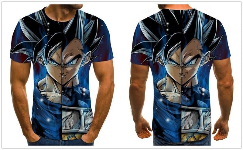Camisa Camiseta Goku e Vegeta Dragon Ball Super Anime Impressão 3D Full