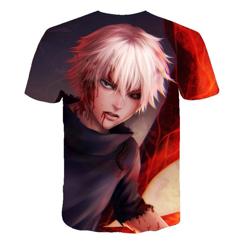 Camisa Camiseta Impressão 3D Tokyo Ghoul - Kaneki Kagune Batalha Anime