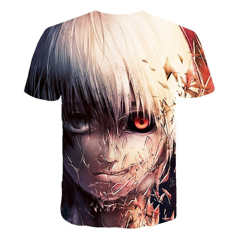 Camisa Camiseta Impressão 3D Tokyo Ghoul Re - Kaneki Ken Olhos Anime