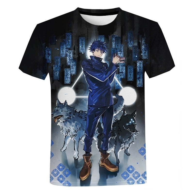 Camisa Camiseta Fushiguro Cães Divinos Jujutsu Kaisen Anime Impressão 3D Full