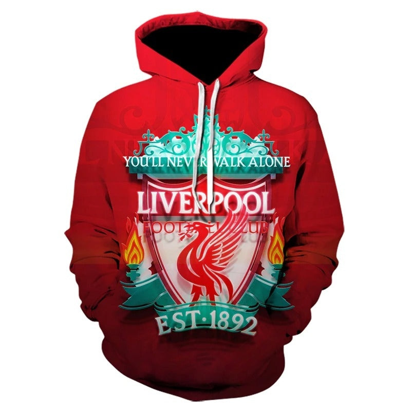 Blusa Jaqueta 3D Full Clube De Futebol Liverpool Top